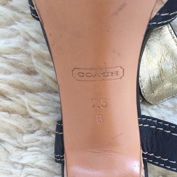 Coach Bianca T straps Leather Cork Heel size 7.5 - Picture 9 of 10